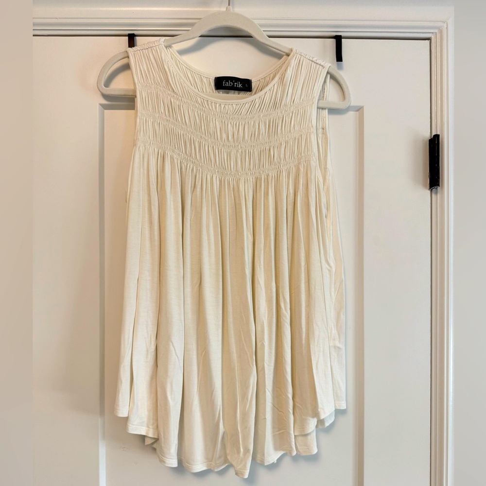 Fab'rik Cream Sleeveless Women's Top